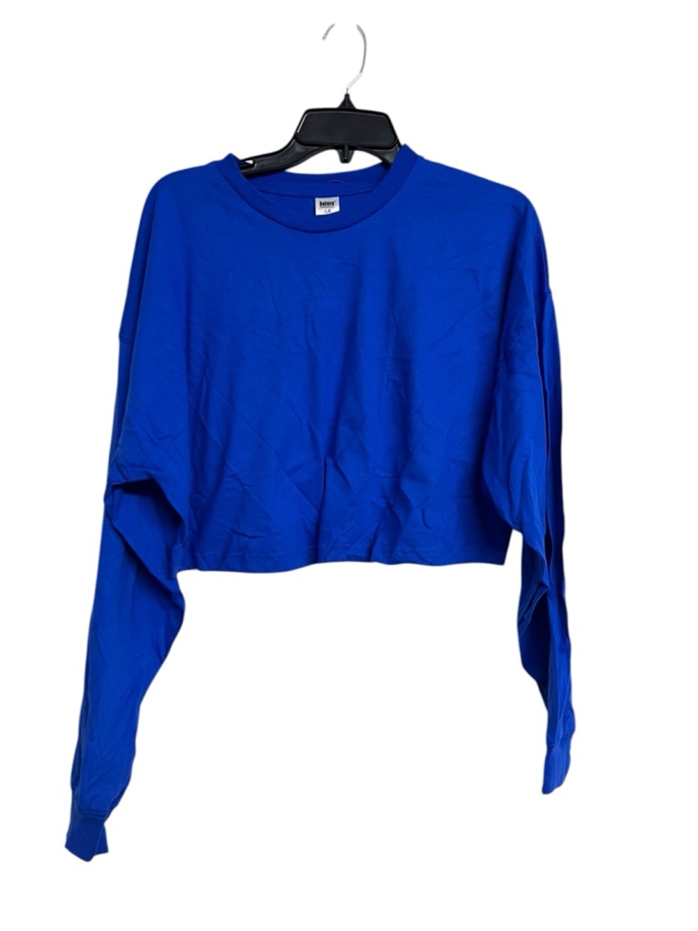 NEW Balera Dance Cropped Crewneck Long Sleeve Shirt in Royal Blue